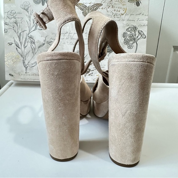 Steve Madden Womens Jodi Platform Block Sandals Beige Suede Size 9.5 New No Box - Picture 8 of 10
